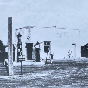 image of the original crossfield gas station in 1935